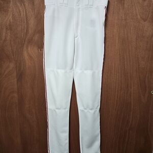 NWOT Mizuno baseball pants size L White with red piping.